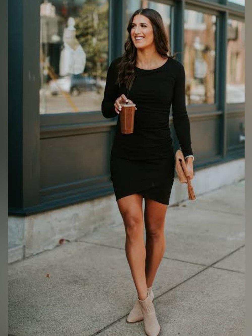 Leith charcoal gray Long-Sleeve Ruched Bodycon Dress